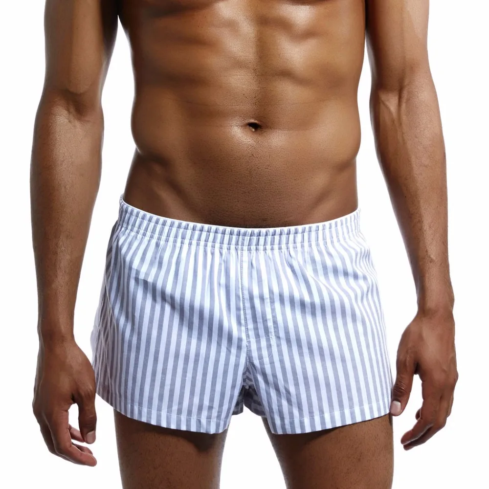 Summer 100% Cotton Sleep Bottoms Men Sleep Shorts Casual Men Loose pants Leisure Stripes Home Underwear Men\'s Sleep & Lounge