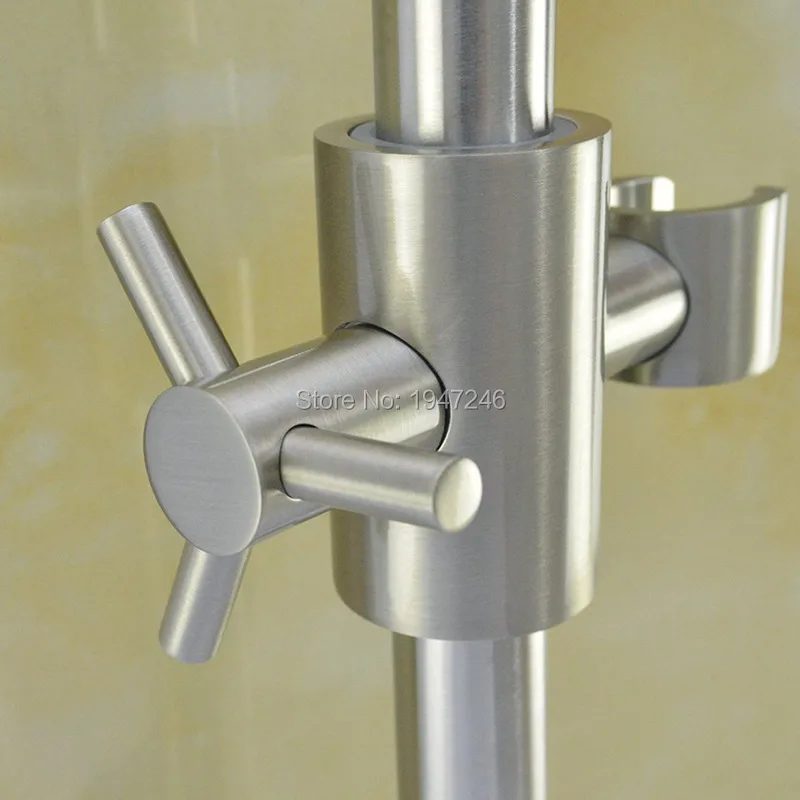 304 Stainless Steel Bathroom Hand Shower Slide Bar  Adjustable Sliding Showerhead Bracket Holder  Style Wall Mount Brushed