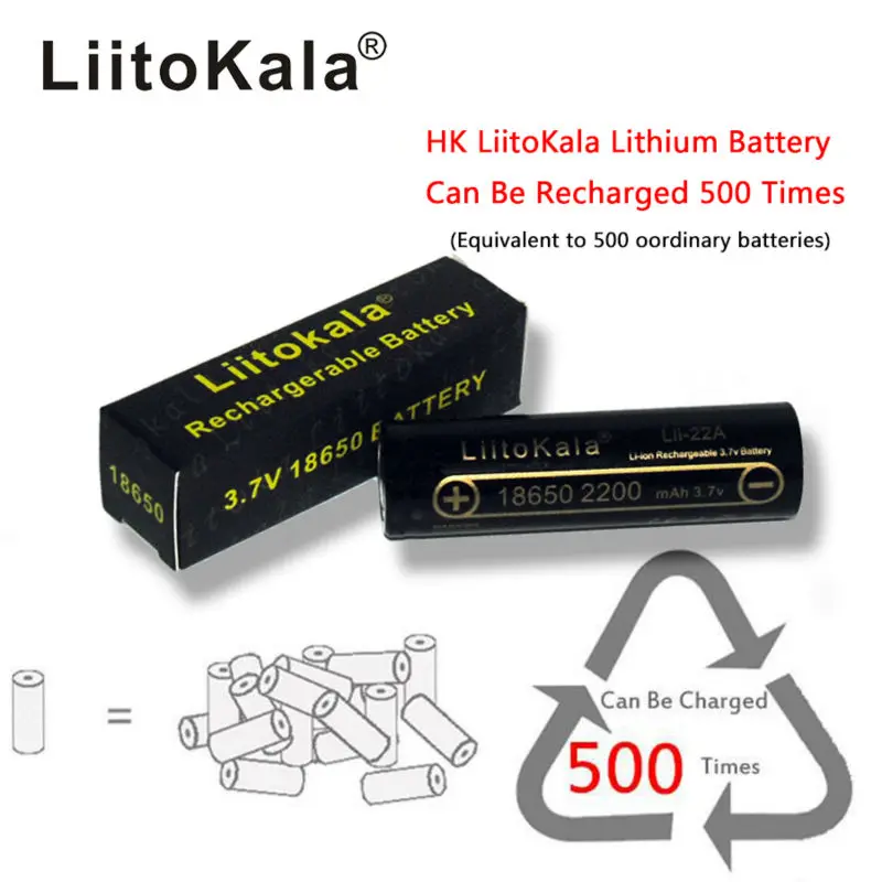 LiitoKala Lii-202 battery charger+ 2pcs HK LiitoKala Lii-22A 18650 2200mah Rechargeable battery for flashlight,10A discharge