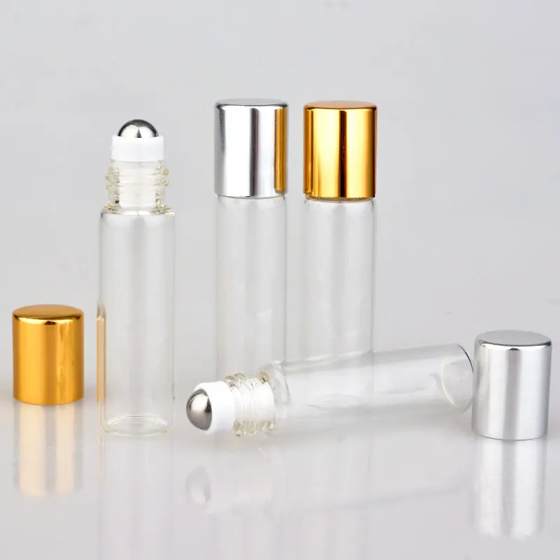 5ml Empty Roll-on Perfume Bottle Vials Refillable Aluminum Cap Glass Roller Ball Bottle Essential Oils bottle F20171321