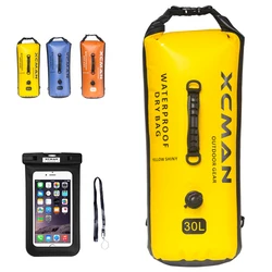 XCMAN Bolsa seca impermeable BONUS para canotaje, camping, kayak - Saco seco impermeable 30L - Con válvula de aire y correas dobles