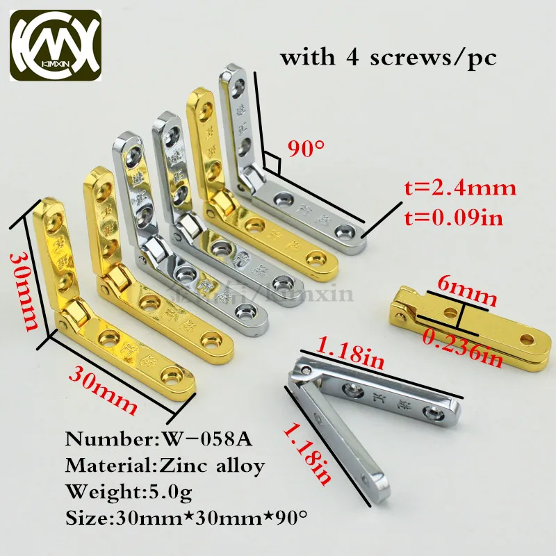

10x 30*30mm Kimxin In stock Wood box accessories Hinges/latches for jewelry boxes with word Zinc alloy seven-letter hinge W-058A