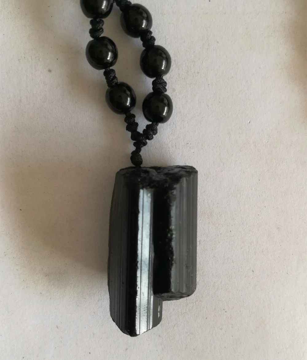 100% Tourmaline standard Natural black tourmaline ore energy chakra pendant Gems stone Crystal Healing steering