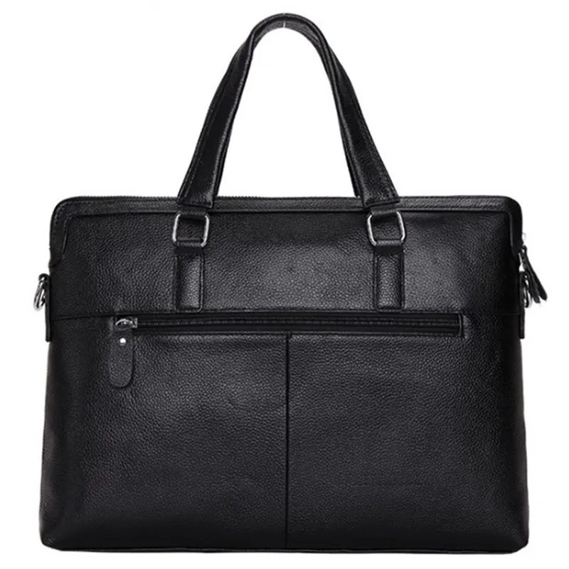 Famous Brand New Design Men\'s Genuine Leather Briefcase Satchel Bags For Men Business Fashion Soft Cowhide Shoulder Laptop Bag