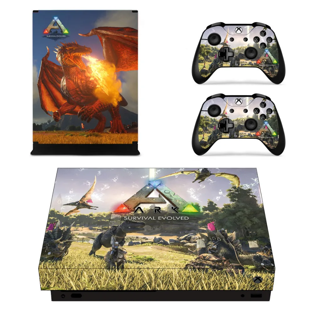 ARK Survival Evolved Skin Sticker Decal For Microsoft Xbox One X Console and 2 Controllers For Xbox One X Skin Sticker