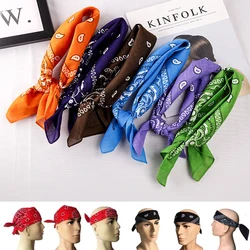 High quality 55x55cm bandana Unisex Hip Hop Fashion Headwear Hair Band Neck Scarf Wrist Wraps Square scarves print Handkerchief