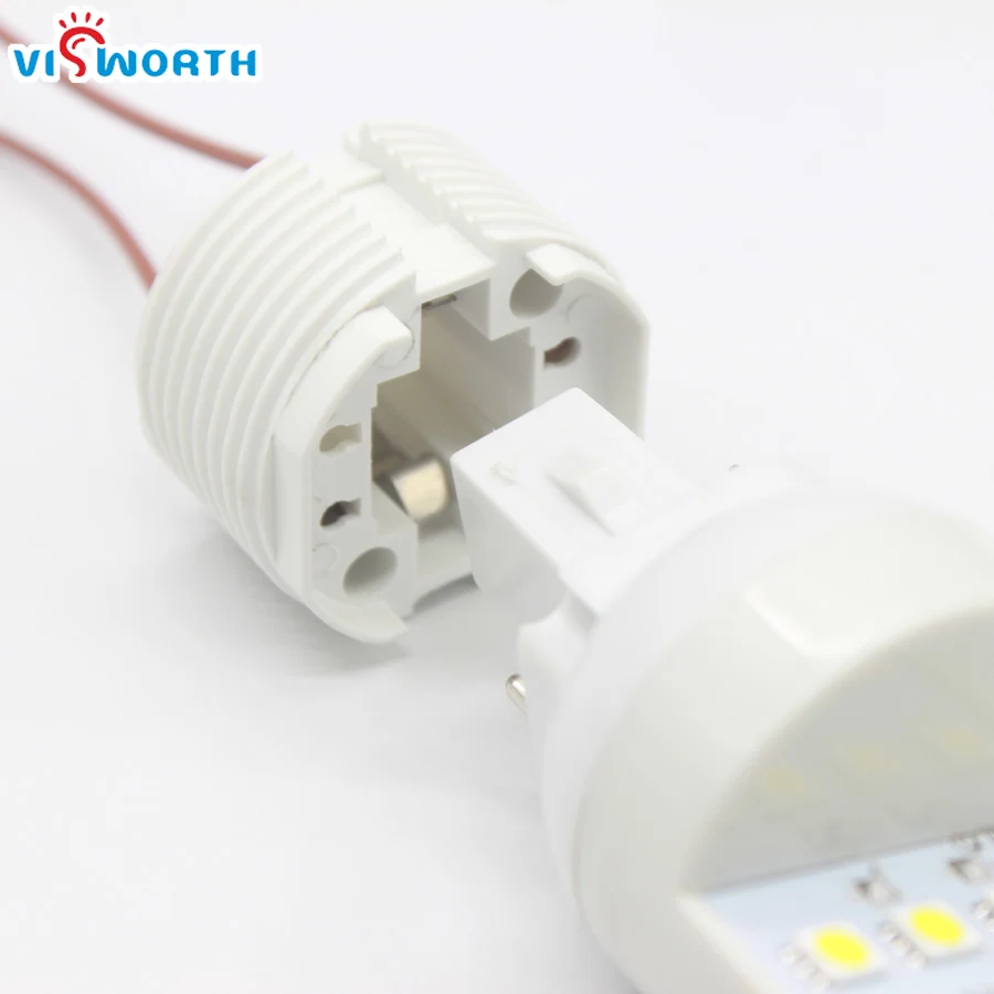 VisWorth 3A 220V G24 Socket Base Led Lamp Adapter Converter Holder 2Pin With Wire For Led Light