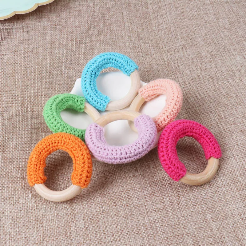 Crochet Large Wooden Ring 1.96 inch diameter 50mm Great Beads for Jewelry Teethers Rings Toss Games and More Cuentas De Madera