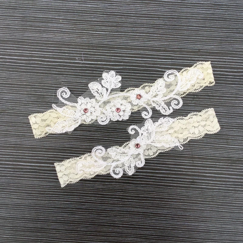 2Pcs/set New Wedding Garter Bride Garters Lace flowers Women's Sexy Toss Thigh ring suspenders Marriage Ceremony Bridal supplies