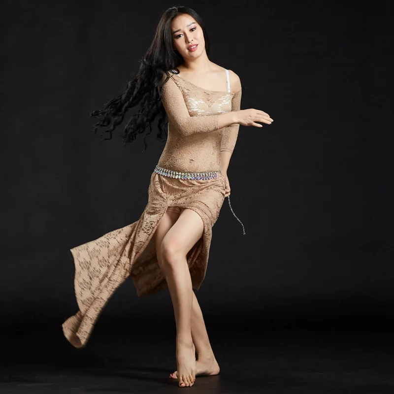 One-piece Dress Belly Dance Clothing Women Dance Sexy Outfits Dresses Floral Lace Bellydance Costume