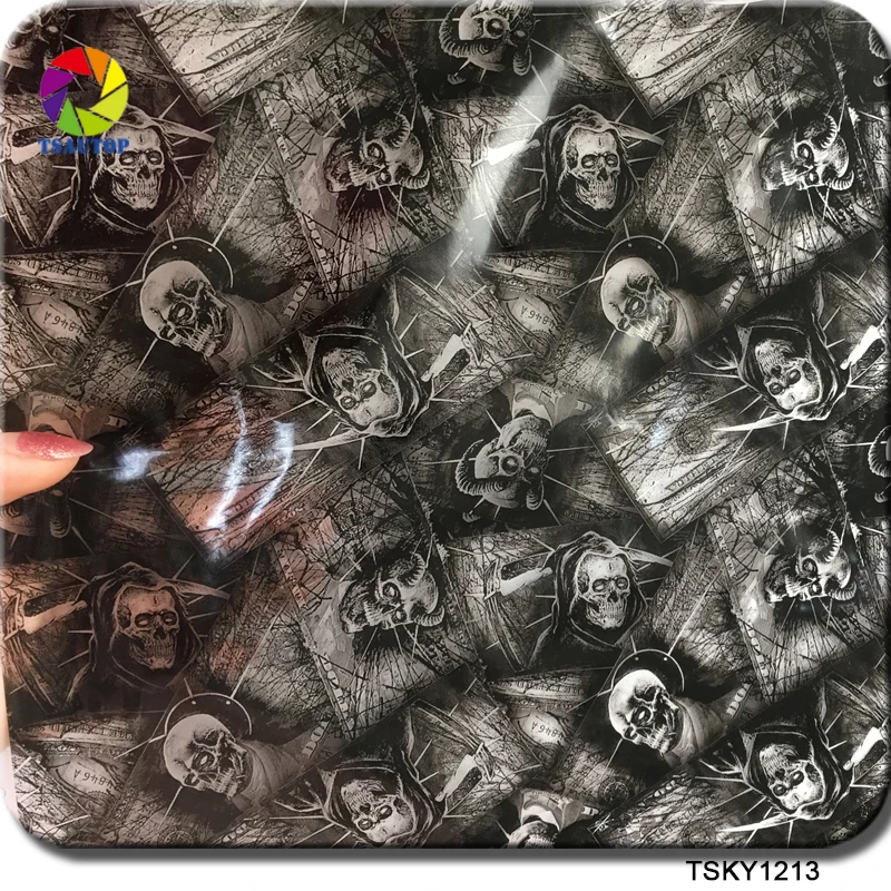 

TSKY1213 hydrographic dipping film 50cm width 10sqm water transfer film printing skulls