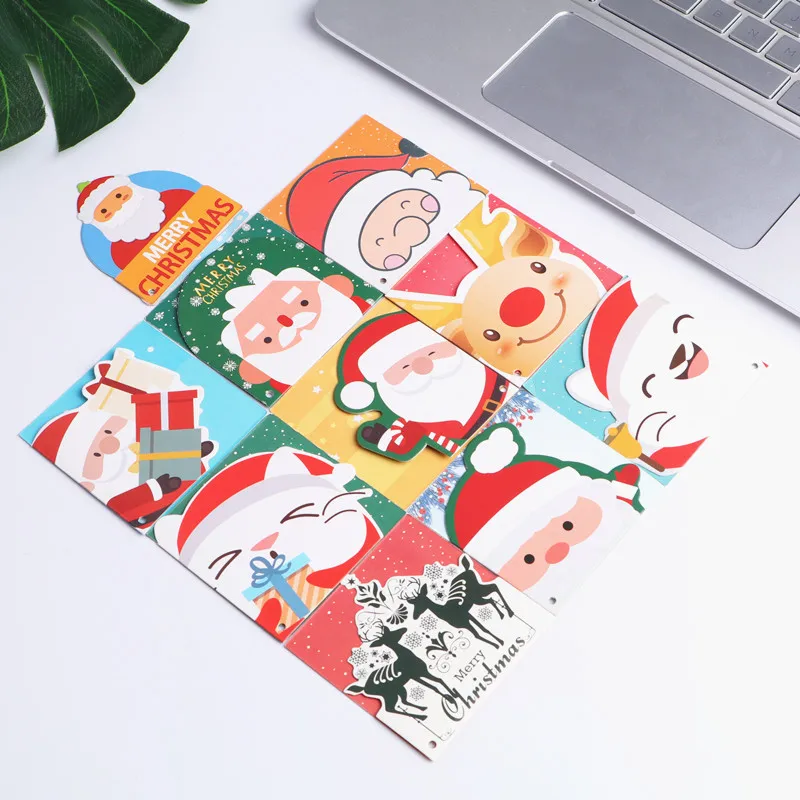 New 20Pcs/Set Cartoon Christmas Snowman Elk Santa Claus Greeting Cards Christmas and New Year Postcard Gift