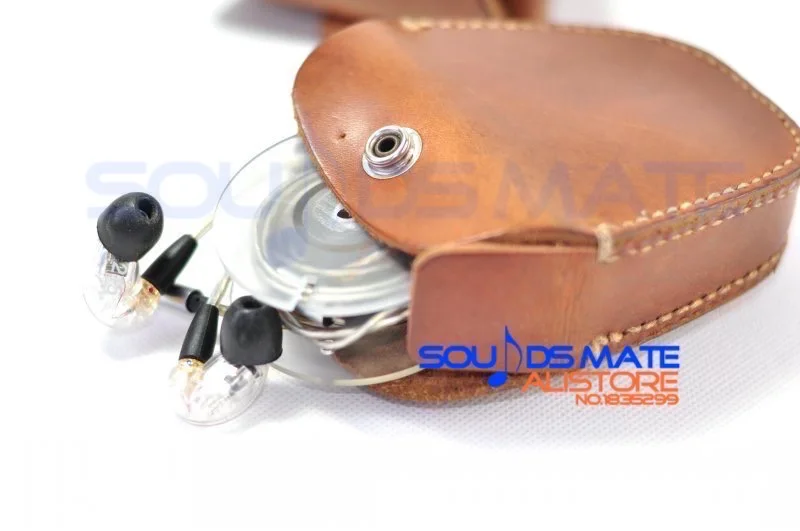 الرجال جلد طبيعي حقيبة مربع ل klipsch x5 x7 x10 X11 s2 s3 S3M S4i s4 S4A r6 R6i R6M e1 X7i X10i X11i في الأذن سماعه