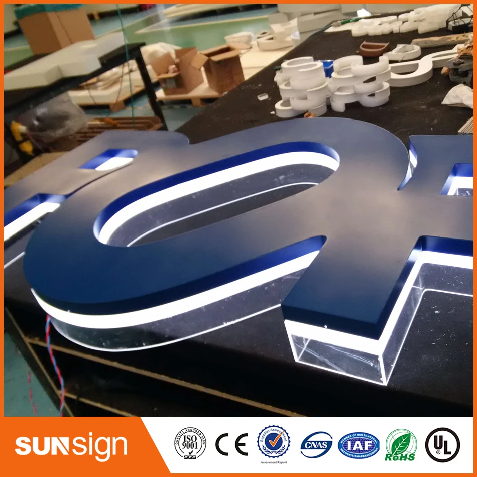 Indoor and outdoor custom golden color backlit led letters