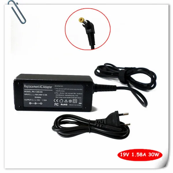 19V 1.58A AC Adapter Battery Charger For Acer Aspire One 531h 532h nav50 721 722 AO722 751H 752 NAV70 Laptop Power Supply Cord