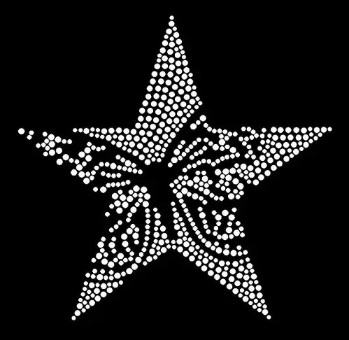 star sticker rhinestones motif hot fix transfer design motif iron on applique patch for coat sweater shirt