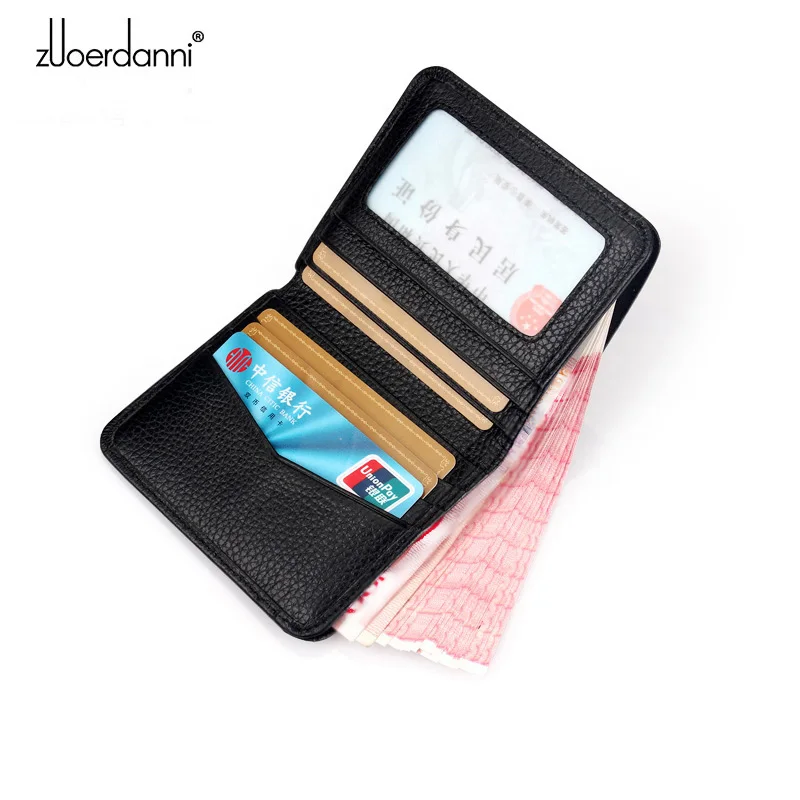 wallet men short Ultra-thin mini purse Retro leather female slim wallet high quality vertical fashion style A605