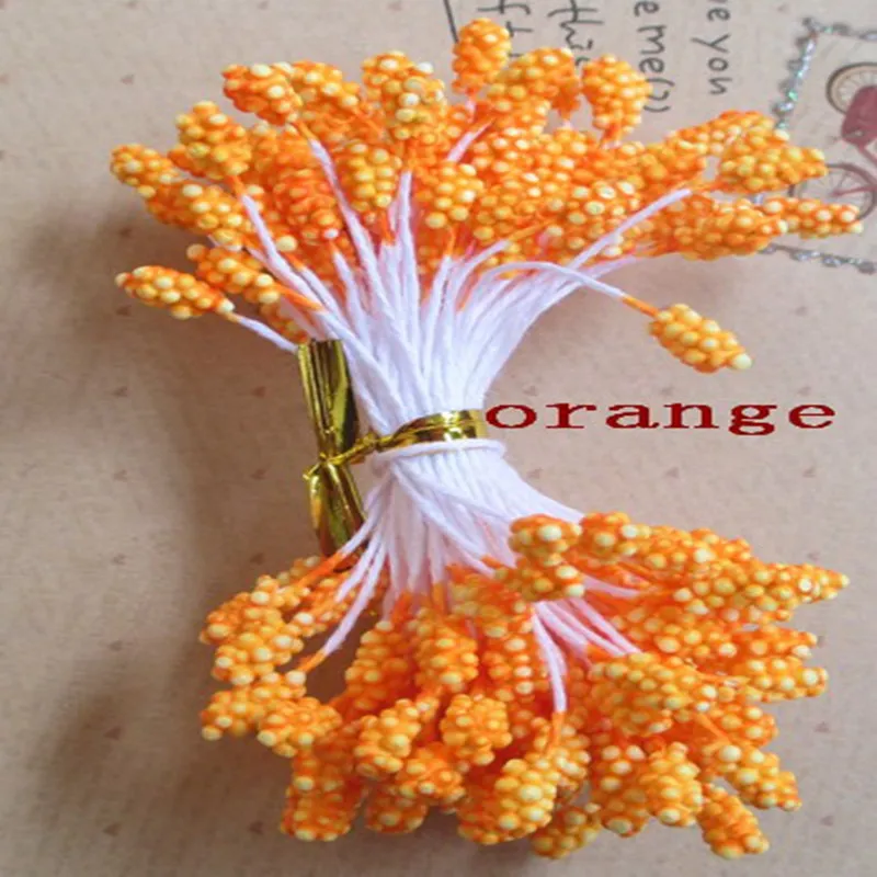 70pcs / batch random mixed double head DIY artificial mini foam flower stamen pistil 5mm * 5.5cm flower stamen 305