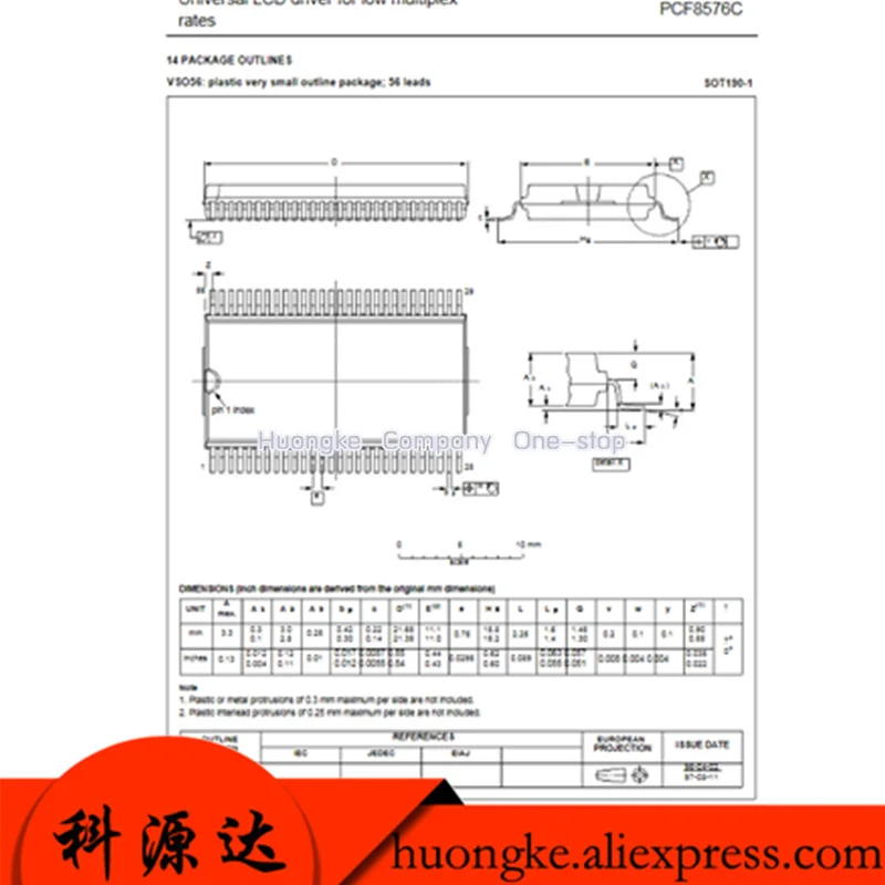 2pcs/lot PCF8576 PCF8576T PCF8576CT ssop56 ssop-56 Universal LCD driver for low multiplex rates