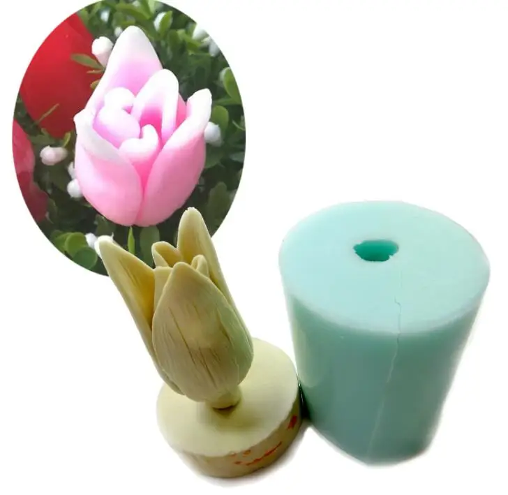 

HC0019 Bouquet Floral flowers 3d Tulips Silicone molds candle molds chocolate mould silicone fondant mold clay moulds