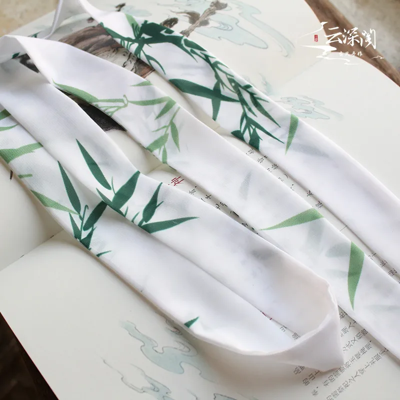 A variety of Chinese style hair with ink men and women wiping chiffon Hanfu hairband national wind ancient wind ribbon