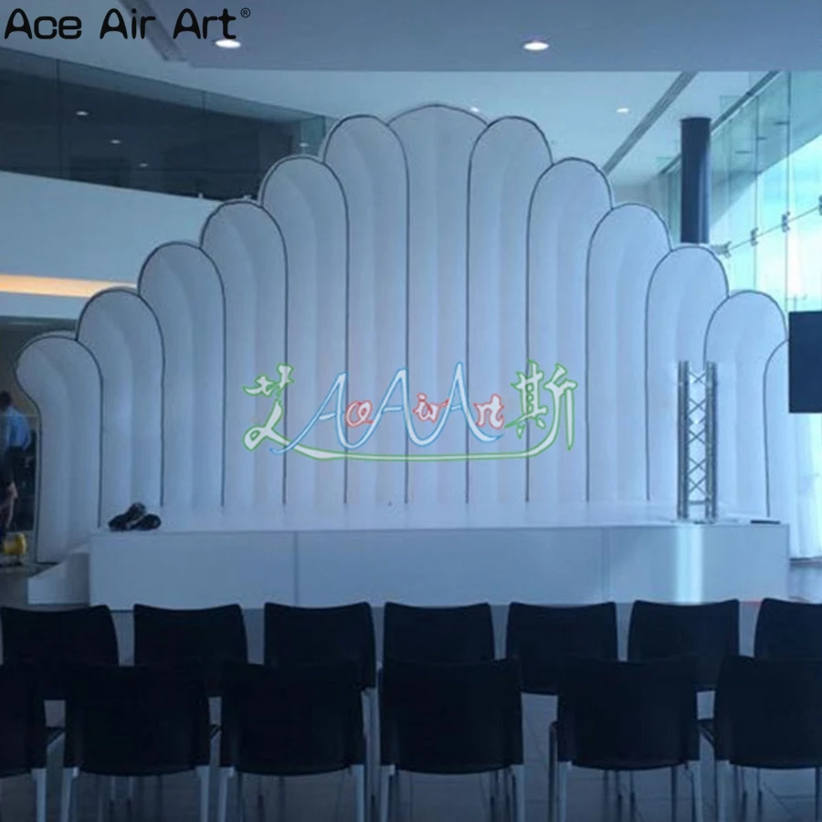 

Customized Inflatable Background Wall DJ Background Booth with White Lights and Logo for Event Decoration or Stage