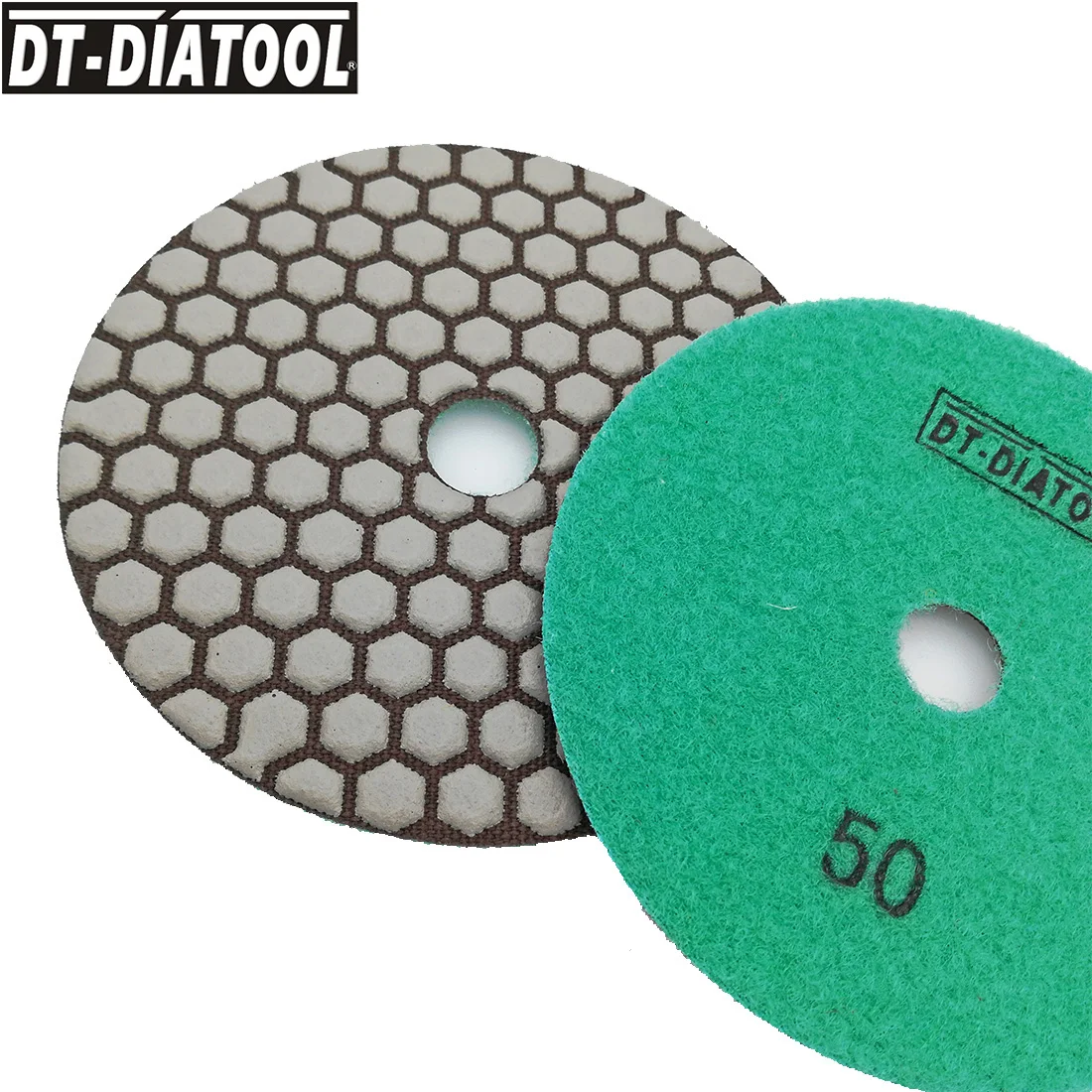 DT 7pieces 125mm grit 50 Premium diamond dry polishing pads diameter 5 inch Resin bond flexible Sanding Discs for angle grinder