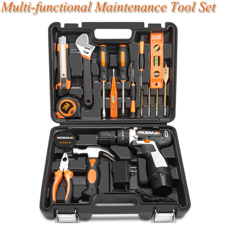

Household Toolbox With Drilling Tool Multifunction Electric Repair Tool Set Combination Drill Hardware Universal Hand Tool Set