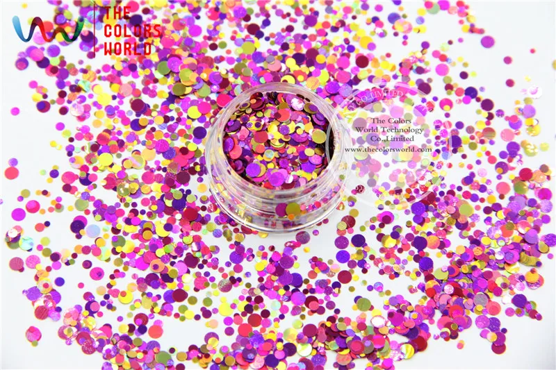 RA321-173 Kết Hợp Màu Sắc Dot hình dạng vòng Glitter cho nail art, nail gel, trang điểm và trang trí TỰ LÀM