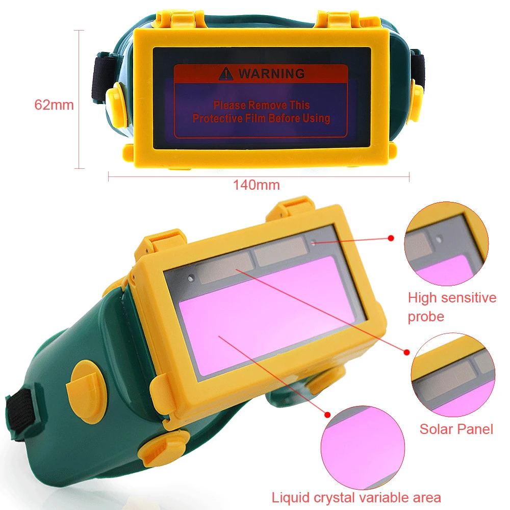 Solar Auto Darkening Eyes Mask Welding Helmet Welding Mask Eye Shade /Eyes Goggles for Welder Under Summer