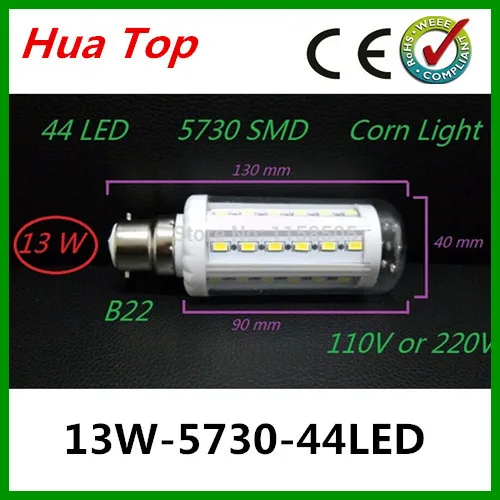 Lampada  New E27  E14 B2213W LED Corn Light 5630 epaistar SMD 44 Chip led Lamps Bulb Spot indoor lighting 110/220V for home