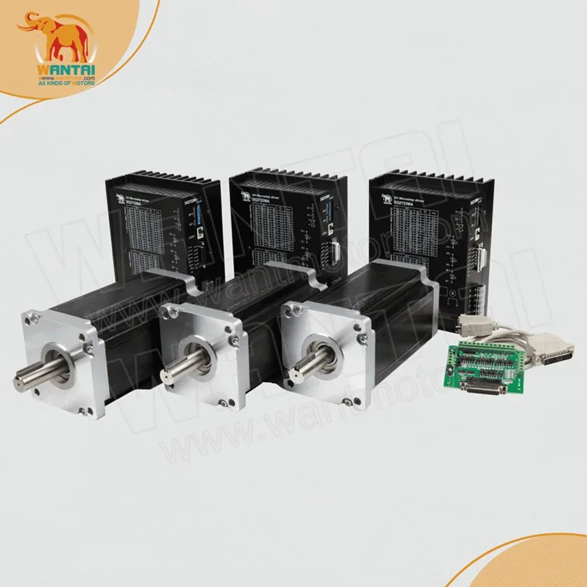 

High Quality! CNC Wantai 3 Axis Nema 42 Stepper Motor 110BYGH150-001 3256oz-in+Driver DQ2722M 220V 7.0A 300Micro Printer Metal