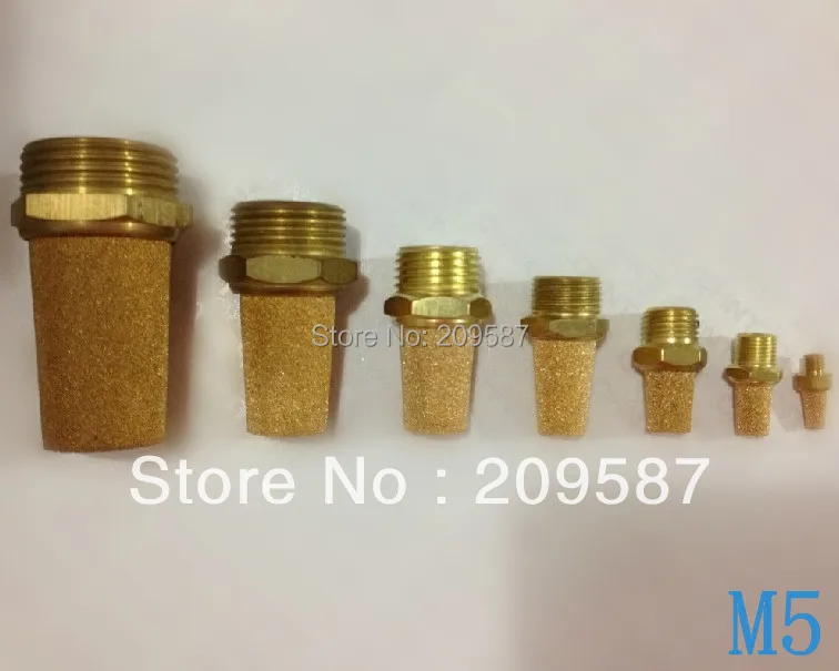 

100Pcs Sintered Brass Pneumatic Noise Silencer Muffler M5