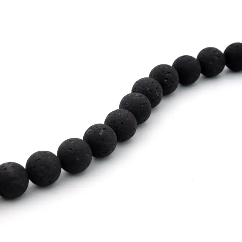 4mm/6mm/8mm/10mm/12mm Lose Spacer Vulkanstein Perlen für Schmuck Finden Halskette Armband DIY Handgemachten Schmuck Zubehör – Detail 8