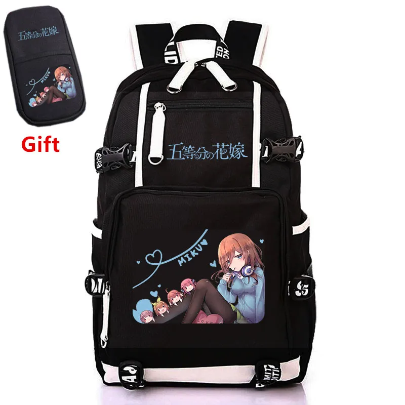 The Quintessential Quintuplets Nakano Miku Cosplay Women Backpack Canvas School Bags for Teenage Girls Laptop Backpack Bookbag