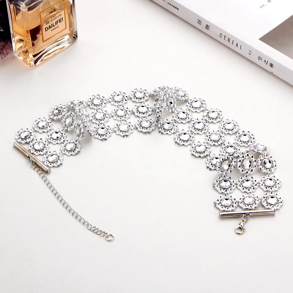 Bls-miracle Newest Fashion Short Multi-Element Necklaces Multi-layer Concave Crystal Necklace For Woman Party Gift Jewelry N361