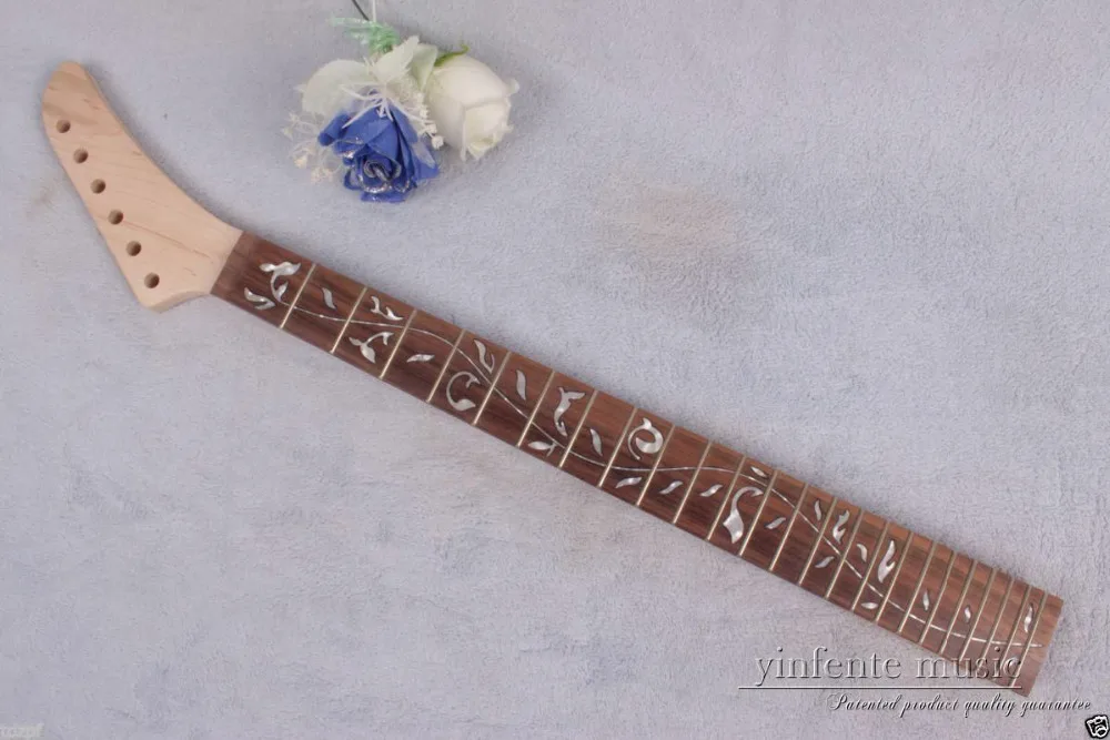 

New Electric guitar neck 24 fret 25.5'' maple rose Fretboard nice inlay #909
