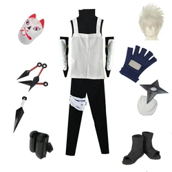 Brdwn Unisex Konoha Anbu Kakashi Cosplay Costume Full set suit (Mask+Shoes+Kunai+Clothes)