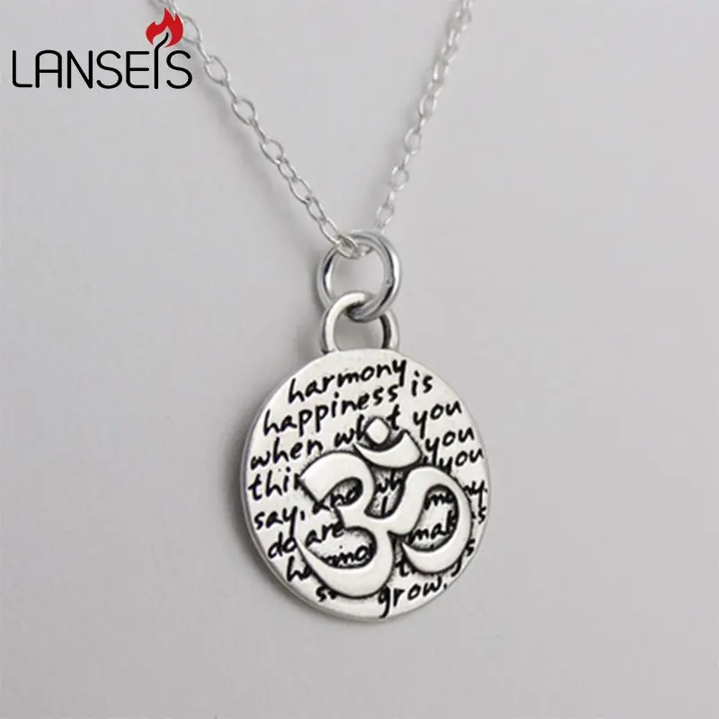 

lanseis20pc Inspirational OM (Ohm) Charm Necklace15mm