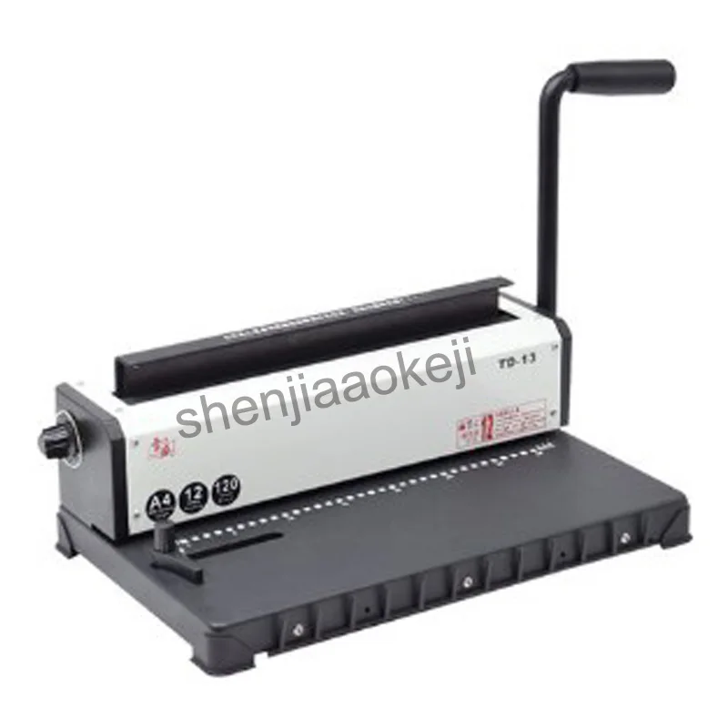A4 size wire binding machine TD-13 Office Books Desktop Folder Machine 34holes Iron coil  Binding Machine manual puch 12sheets