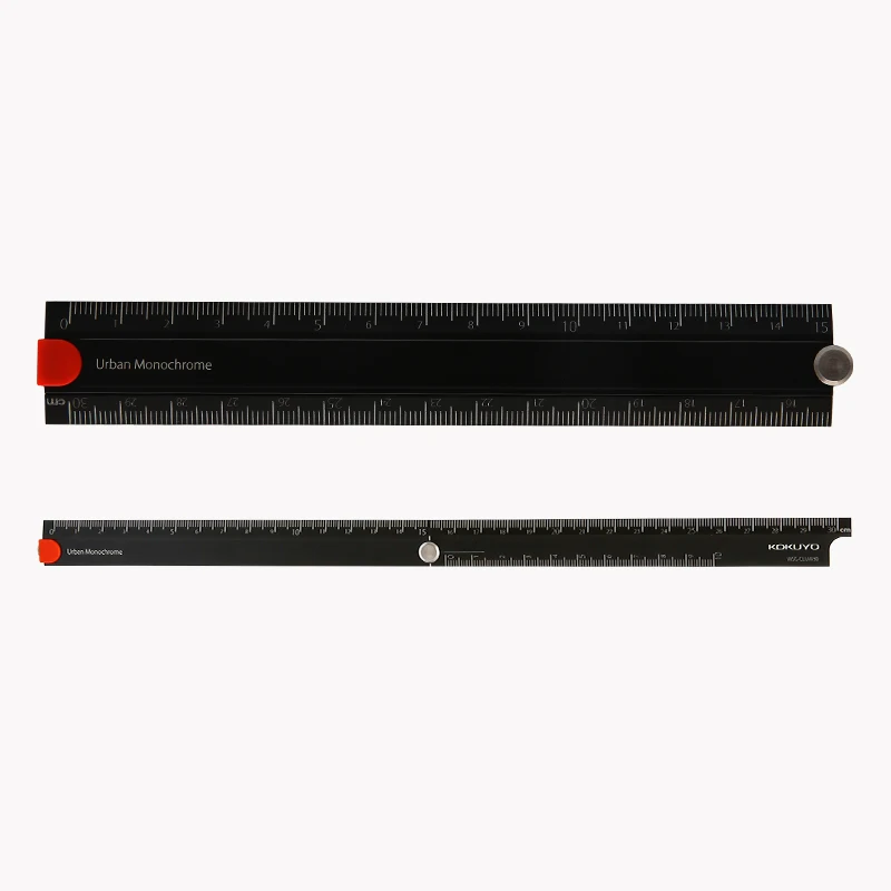 KOKUYO Urban Monochrome WSG-CLUW30 30cm Aluminum Foldable Ruler Black