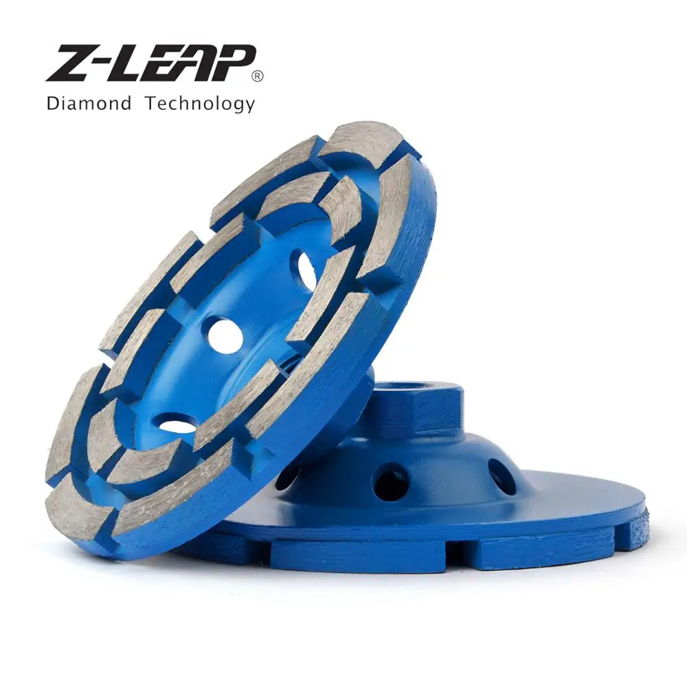 Z-LEAP 100 Mm Diamond Grinding Disc 4 "Concrect Double Row Segmen Amplas Roda Marmer Granit Concrect Alat Abrasive M14 benang