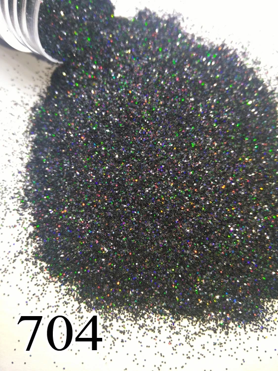1 Jar/Box 10ml Around 5g Black Holographic Laser Glitter Shiny Nail Glitter Powder for Gel Nail Art Chrome Pigment 736 704 735