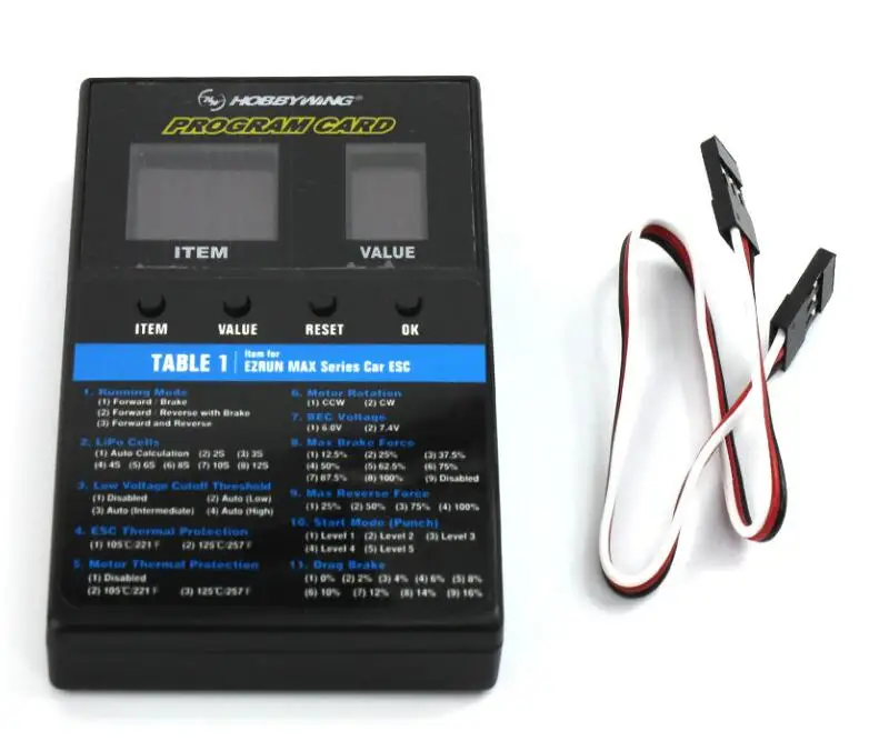 HOBBYWING 3 in 1 LED ESC Program Card Box per xeroun EZRUN MAX Series Car / Platinum Series / SEAKING Series RC Boat ESC