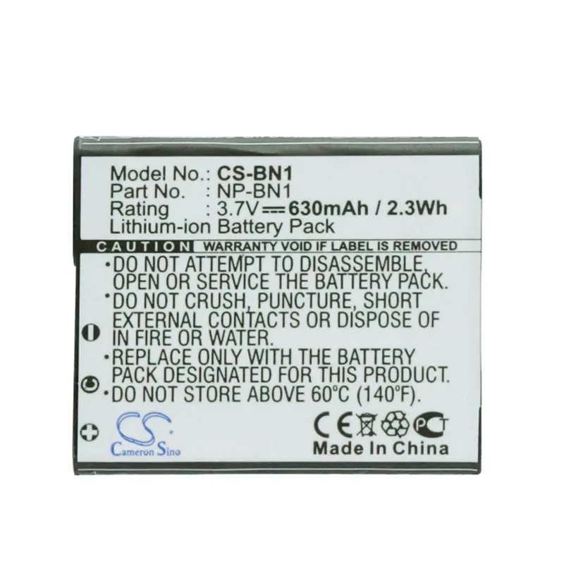 Cameron Sino 630mah battery forSONY  DSC-TX7/L W310 W330 NP-BN1 DSC-W650B DSC-QX30 DSC-WX100W Camera Battery