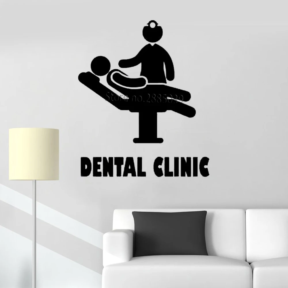 Teeth Clinic Logo Wall Sticker Dental Clinic Quote Wall Decal Removable Vinyl Tooth Decals Poster Hospital Decor Wallpaper LC864