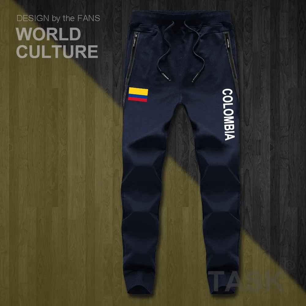 

Colombia Colombian COL CO mens pants joggers jumpsuit sweatpants track sweat fitness fleece tactical casual nation country NEW