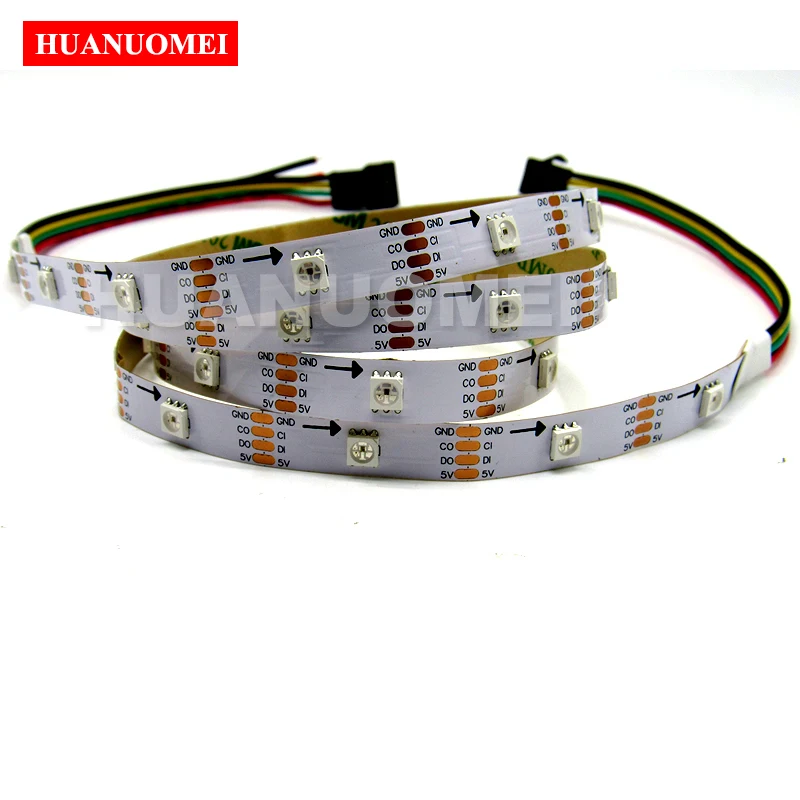 

1M 30LEDs Addressable APA102 Pixel LED Strip 5050 RGB Light Backlight TV Flexible Tape White PCB Non-waterproof IP20