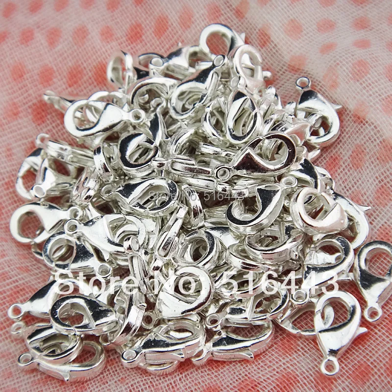 

Wholesale Jewelry Lots 100pcs Light Silver Plated Jewelry Finding Components Lobster Claw Clasps Free Shipping A-917