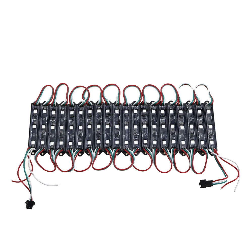 20PCS LED Module WS2811 DMX 3LED DC12V LED Garden Light SMD5050 RGB Waterproof LED Pixel Digital Module String Light black/white